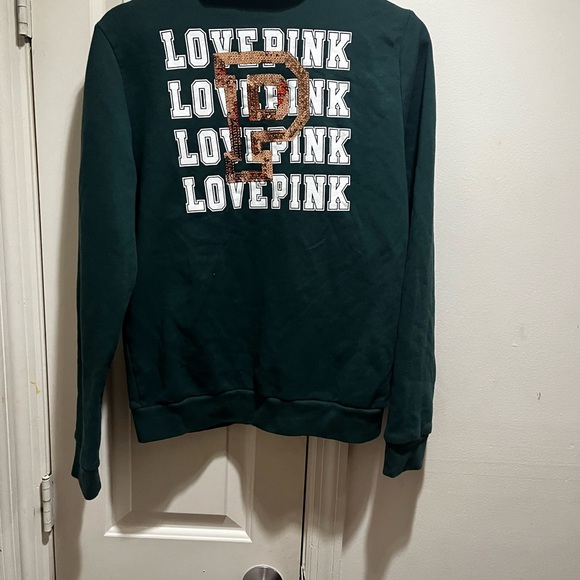 Pink VS Love Pink sweatshirt with hoodie and sequins - Picture 11 of 12